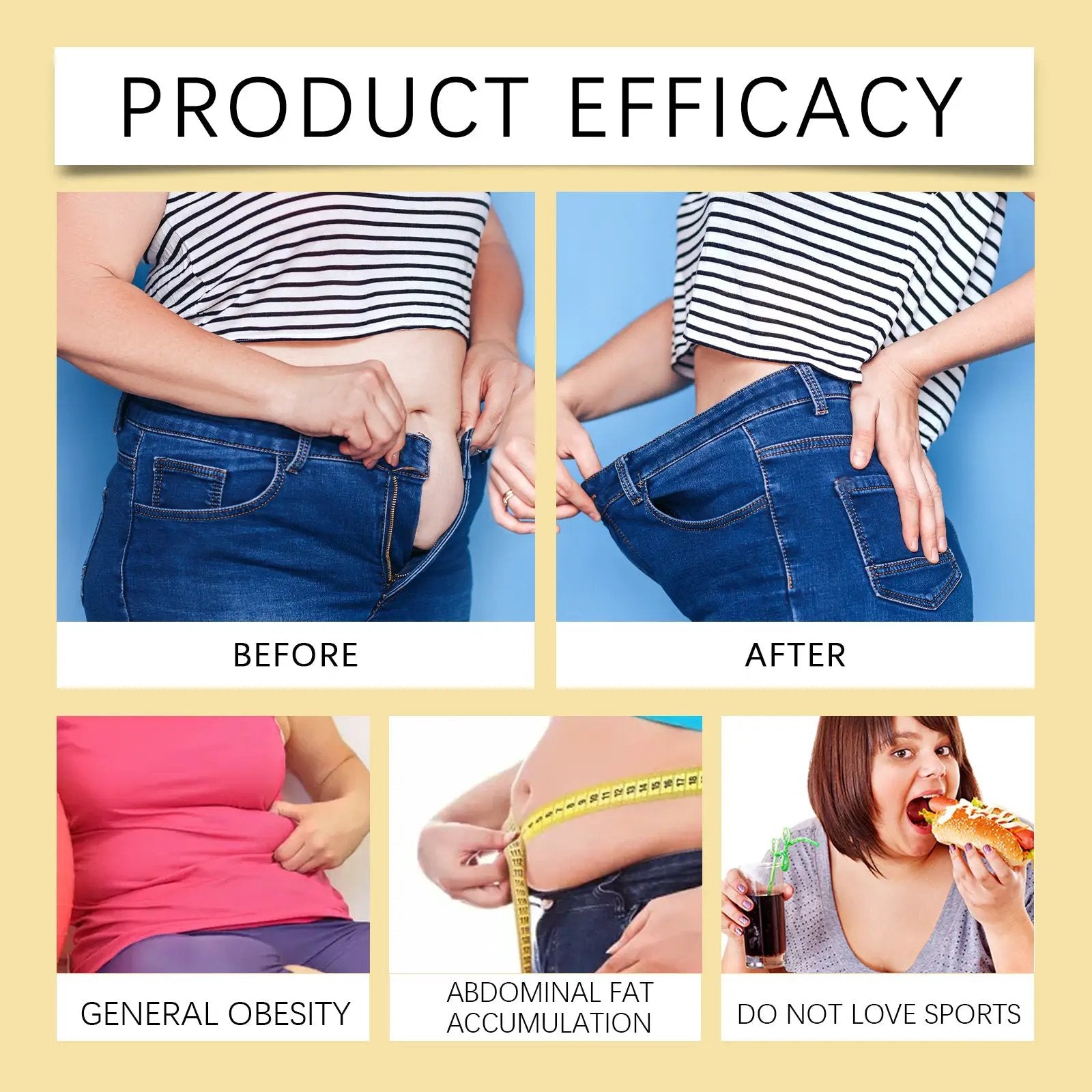 Bee Venom Lymphatic Drainage Weight Loss Patch by eprolo – before and after body slimming collage