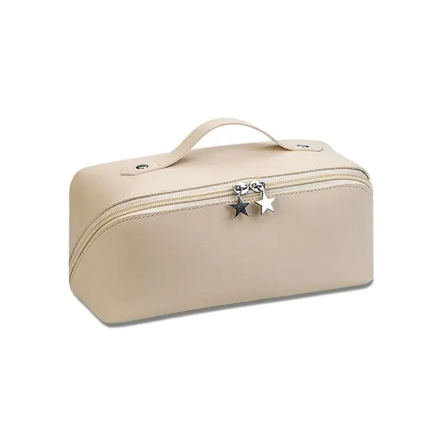 Large-Capacity Leather Cosmetic Bag