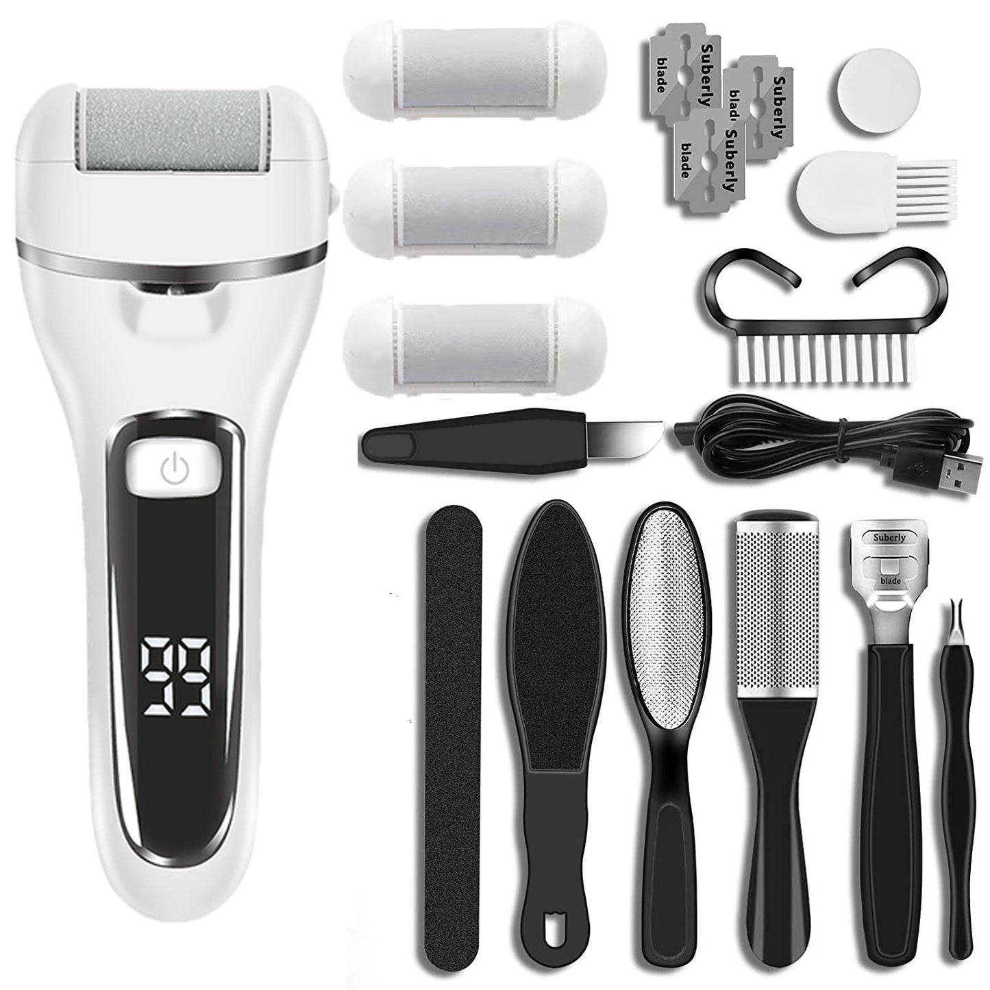Electric Foot Grinder Leather Automatic Rechargeable Foot Peeling Dead Skin Grinding Callus Knife Pedicure