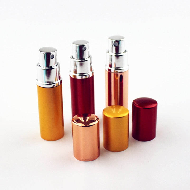 1PC 5ml Portable Mini Perfume Glass Bottle Travel Aluminum Spray Atomizer Empty Metal Parfume Atomiser Sprayer