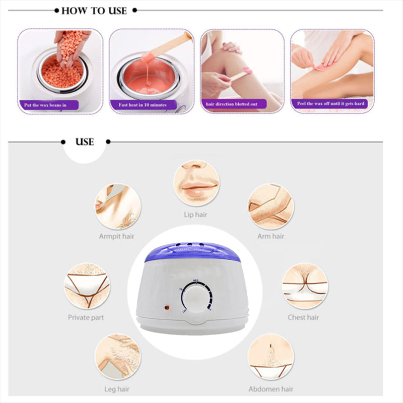 500Cc Mini Wax Warmer Heater Electric Hands Spa Hair Removal Depilatory Melting Wax Machine Pot Temperature Control