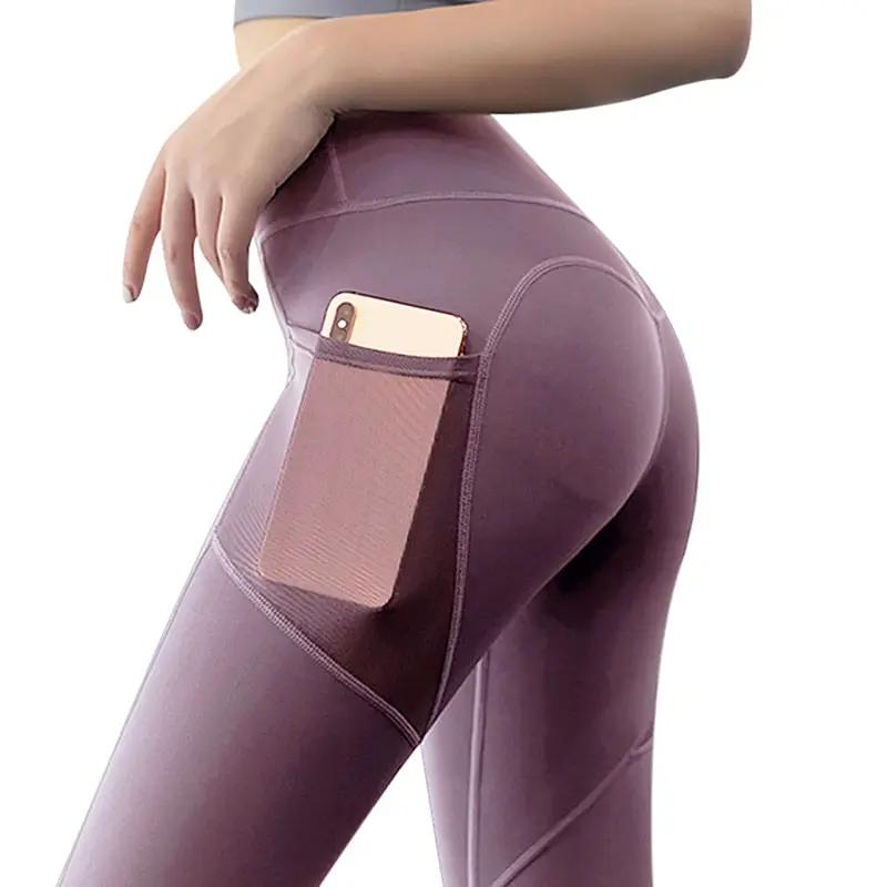 Black Sexy Women Yoga Sport Leggings Phone Pocket Fitness Running Pants Stretchy Sportswear Gym Leggings Slim Yoga Pant by eprolo
