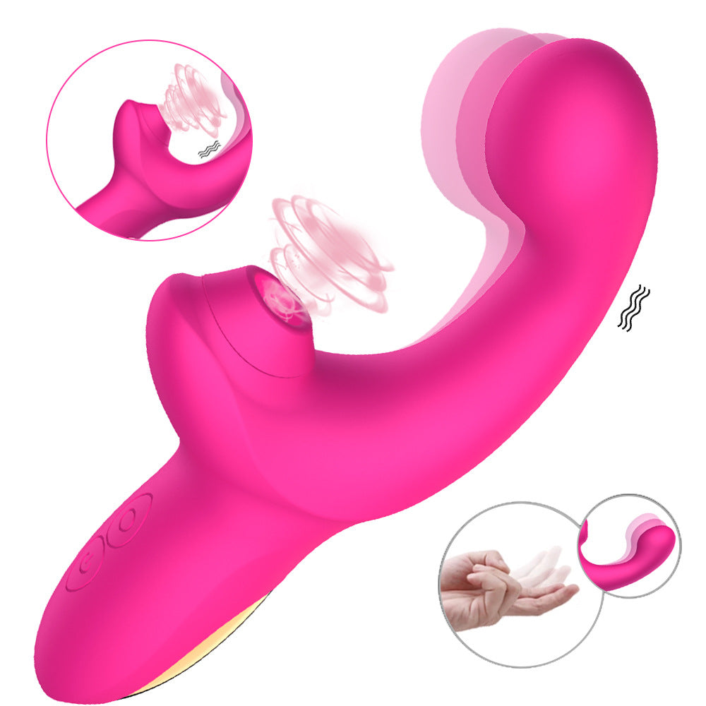 Female Sex Toys Charging G-spot Sucking Flapping Pulling Finger Vibrating Massage Stick, Female Masturbation Vibrator