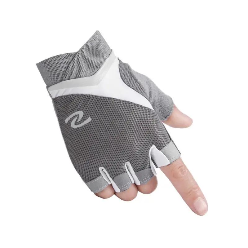 eprolo professional gym gloves for women, grey breathable half-finger weightlifting hand protector