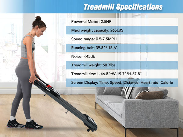 NEW Folding Treadmills Walking Pad Treadmill for Home Office -2.5HP Walking Treadmill with Incline Bluetooth Speaker!