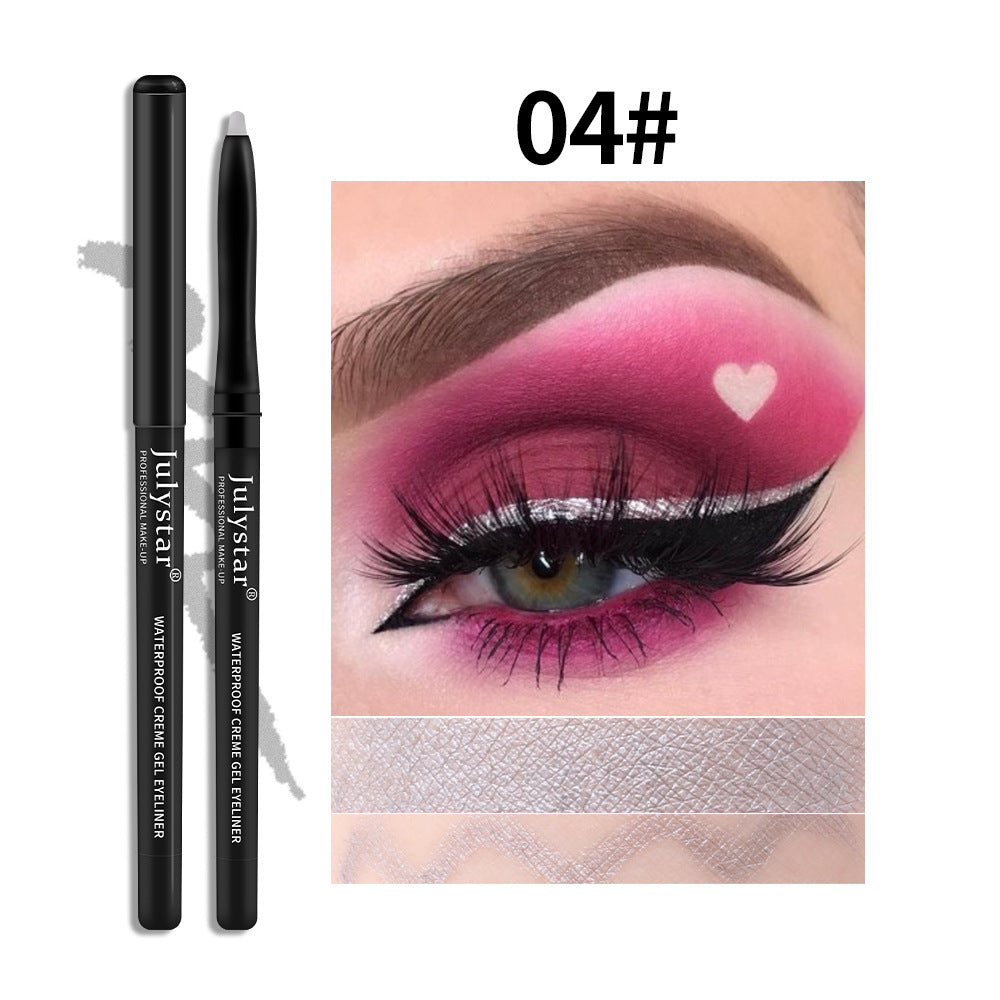 White Eyeliner Pencil Color Eyeliner Cream Not Easy To Smudge Waterproof Oil-Proof Slim Eyeliner Gel Pencil