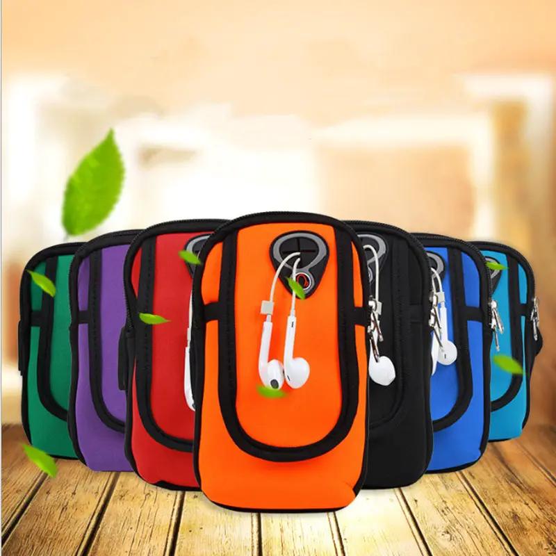 Sport arm running bag by eprolo; waterproof nylon armband with phone holder, set of 7 colorful bags