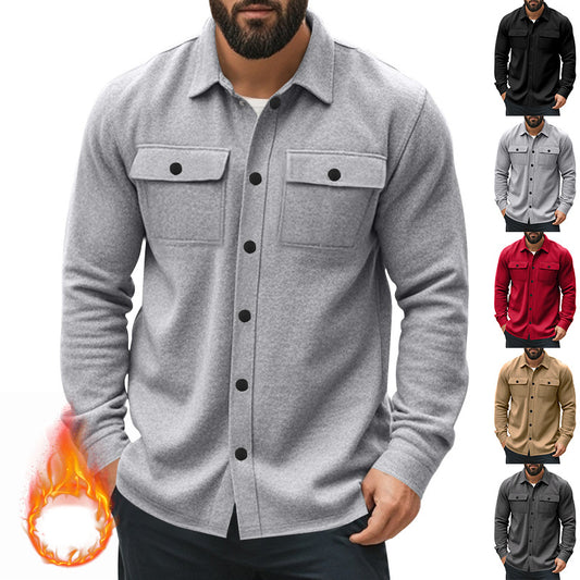 American casual men's single breasted solid color casual jacket for men