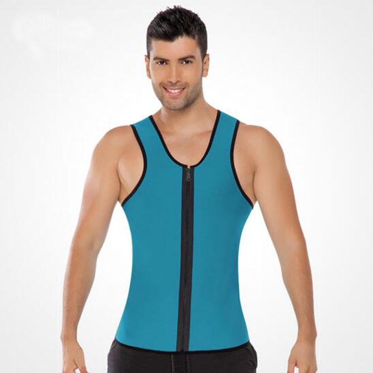 Men's sports shapewear, zipper vest, sweatshirt, chloroprene rubber sweatshirt, fitness corset.