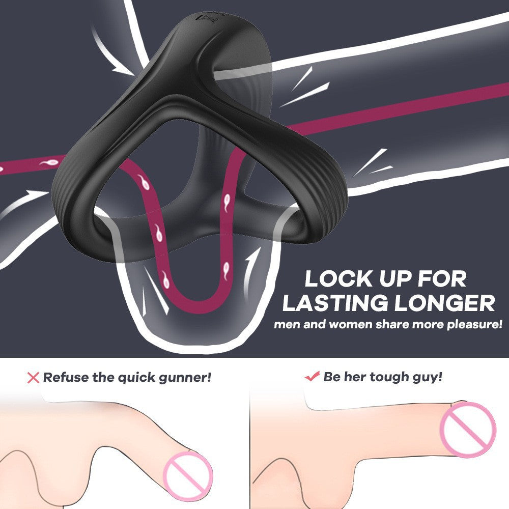 Orena Male Y-Type Lock Fine Ring Pure Silicone Three-Ring Male Bondage Ring Scrotum Ring Gay Sex Toys