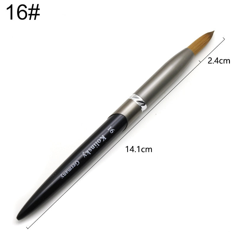 TIANMI kolinsky D Nail Brush Crystal Pen Pure Kolinsky Hair Acrylic Round Nail Brush Size 4/6/8/10/12/14/28 Nail Tool