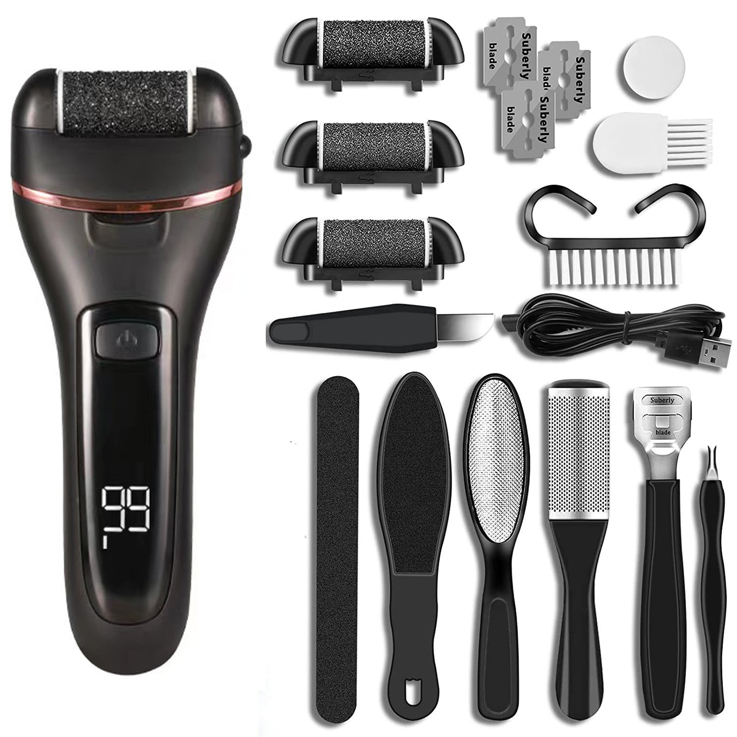 Electric Foot Grinder Leather Automatic Rechargeable Foot Peeling Dead Skin Grinding Callus Knife Pedicure