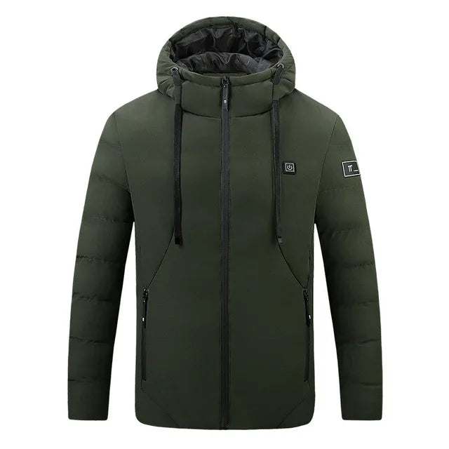 4 Areas Heated Jacket for Men & Women USB Single Control Smart Heating Cotton Clothing Heated Vest Constant Temperature Hooded Jacket
