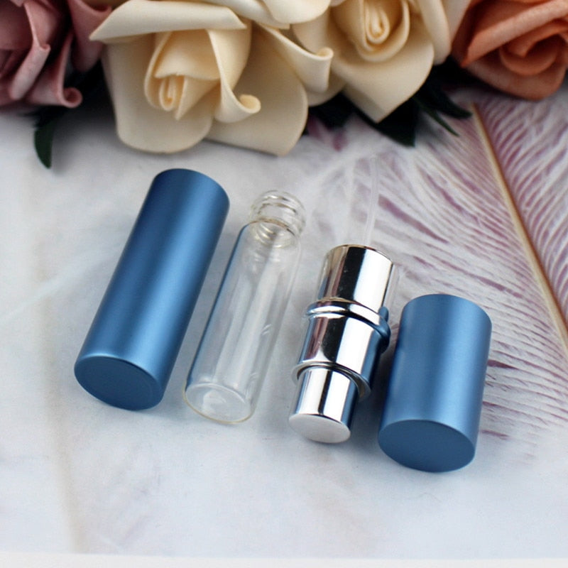 1PC 5ml Portable Mini Perfume Glass Bottle Travel Aluminum Spray Atomizer Empty Metal Parfume Atomiser Sprayer