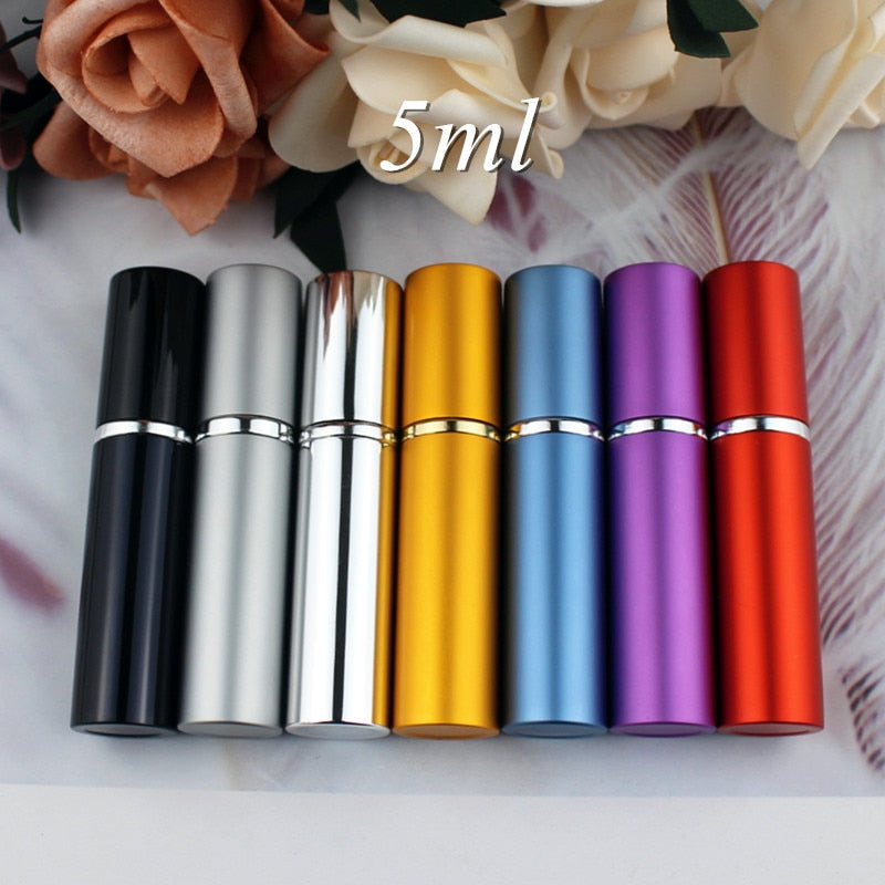 1PC 5ml Portable Mini Perfume Glass Bottle Travel Aluminum Spray Atomizer Empty Metal Parfume Atomiser Sprayer