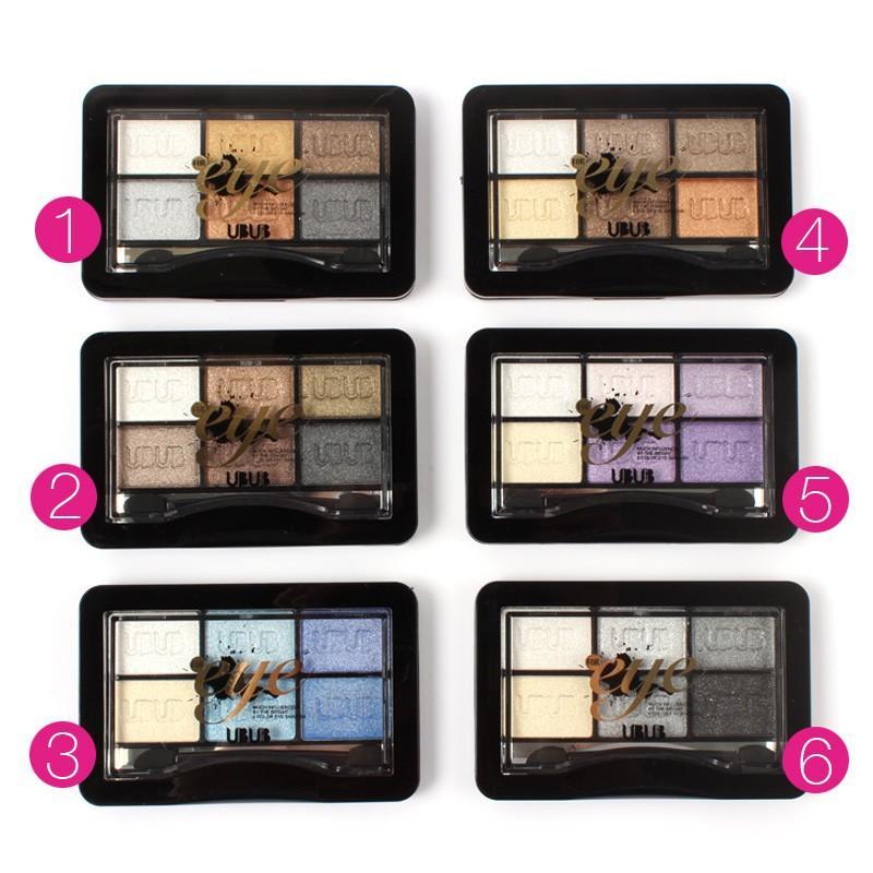 UBUB 6 Colors Roast Eye Shadow Powder Makeup Palette in Shimmer Metallic Glitter Cream Eyeshadow Palette