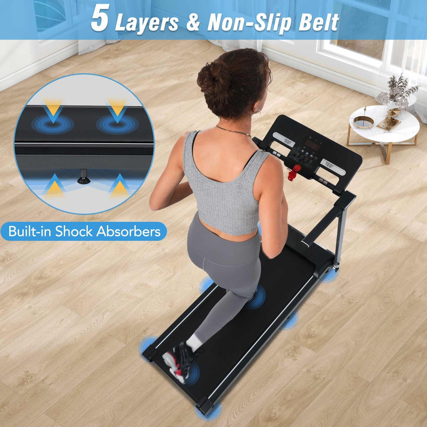 NEW Folding Treadmills Walking Pad Treadmill for Home Office -2.5HP Walking Treadmill with Incline Bluetooth Speaker!