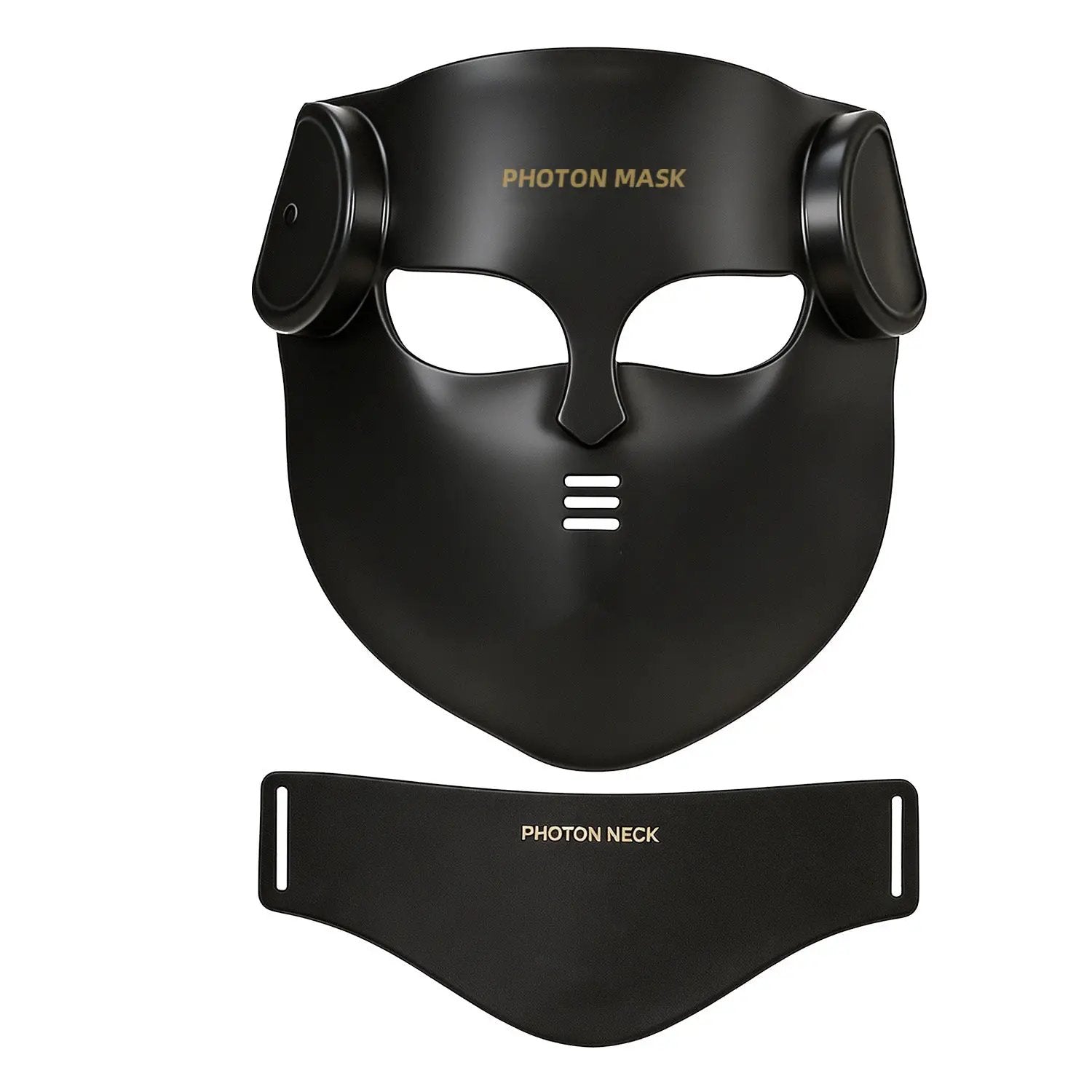 Black silicone photon mask with neck strap; PHOTON MASK label visible
