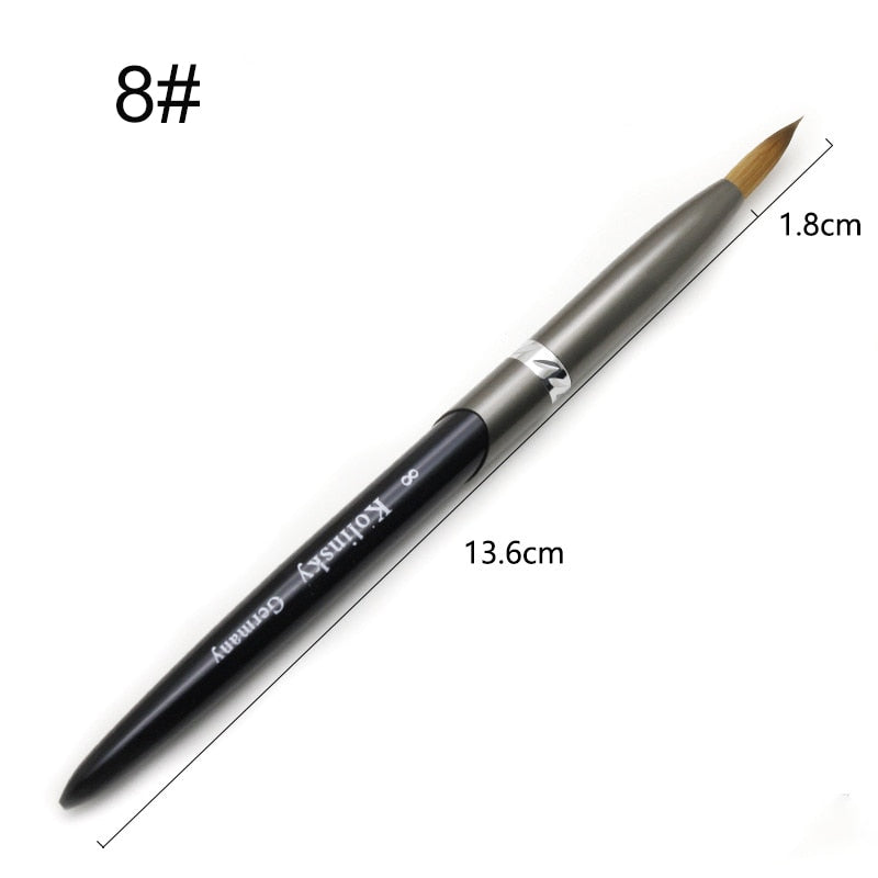 TIANMI kolinsky D Nail Brush Crystal Pen Pure Kolinsky Hair Acrylic Round Nail Brush Size 4/6/8/10/12/14/28 Nail Tool