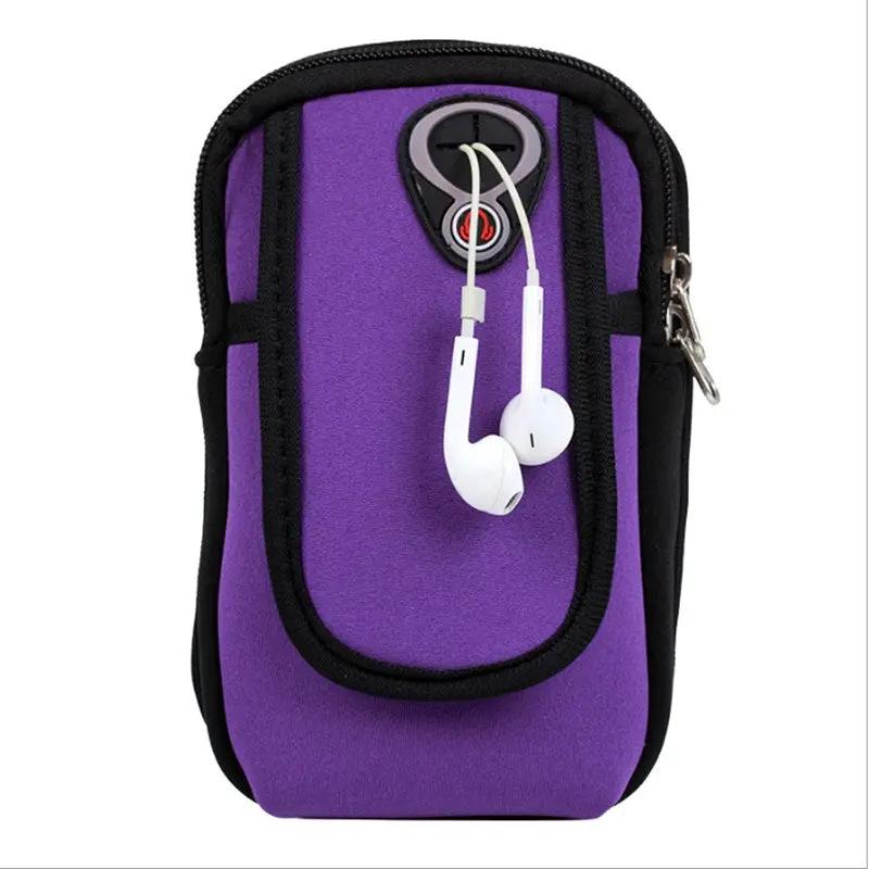 eprolo Sport Arm Running Bag in purple waterproof nylon, a phone holder for jogging and outdoor use