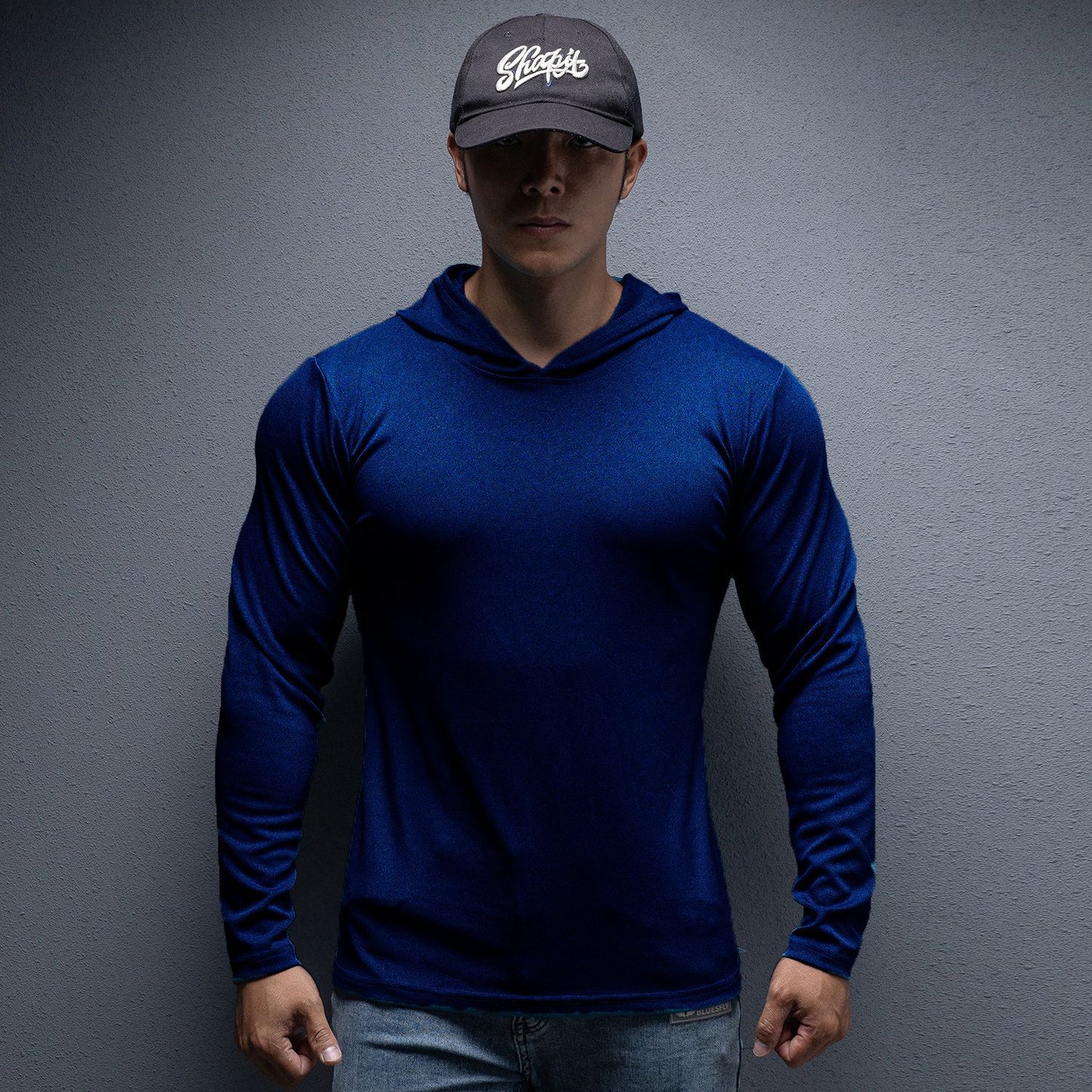 Spring and Autumn New Men's Sport Casual Running Workout Gym Training Solid Color Lightweight Hooded Long Sleeve Sweatshirt