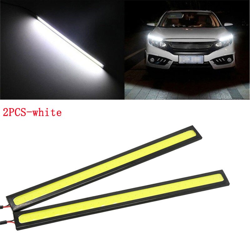 4/2Pcs 17CM Universal Car COB LED Strip Car Running Fog Lamp Driving Strip Light Waterproof 10-16V Flexible Led Strip Accessorie