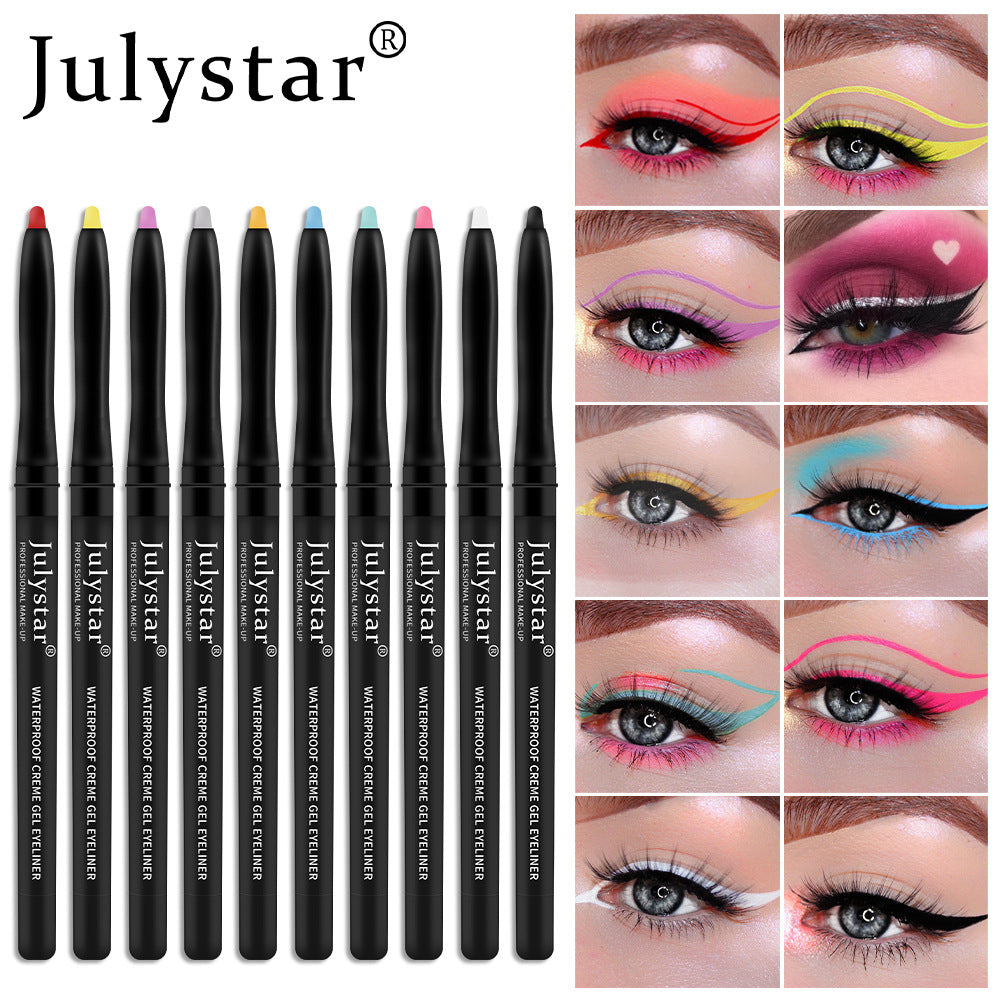 White Eyeliner Pencil Color Eyeliner Cream Not Easy To Smudge Waterproof Oil-Proof Slim Eyeliner Gel Pencil