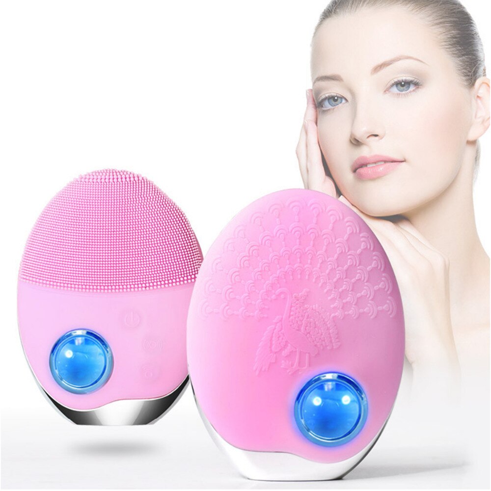 Wireless Charging Phototherapy Silicone Facial Cleaner Skin Rejuvenation Photon Therapy Makeup Removal Face Deep Cleaning Device