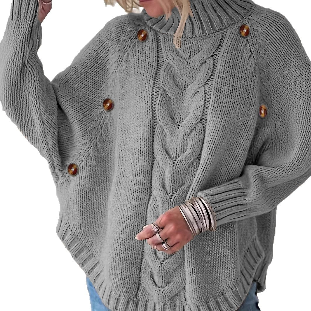 Chic Knit Sweater Women's Long Sleeve Crochet Pullover Batwing Sleeve Jumper  Style Autumn Winter Fashion Casual Wear
