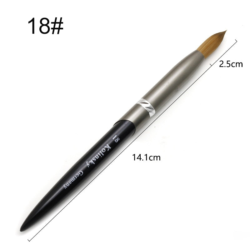 TIANMI kolinsky D Nail Brush Crystal Pen Pure Kolinsky Hair Acrylic Round Nail Brush Size 4/6/8/10/12/14/28 Nail Tool