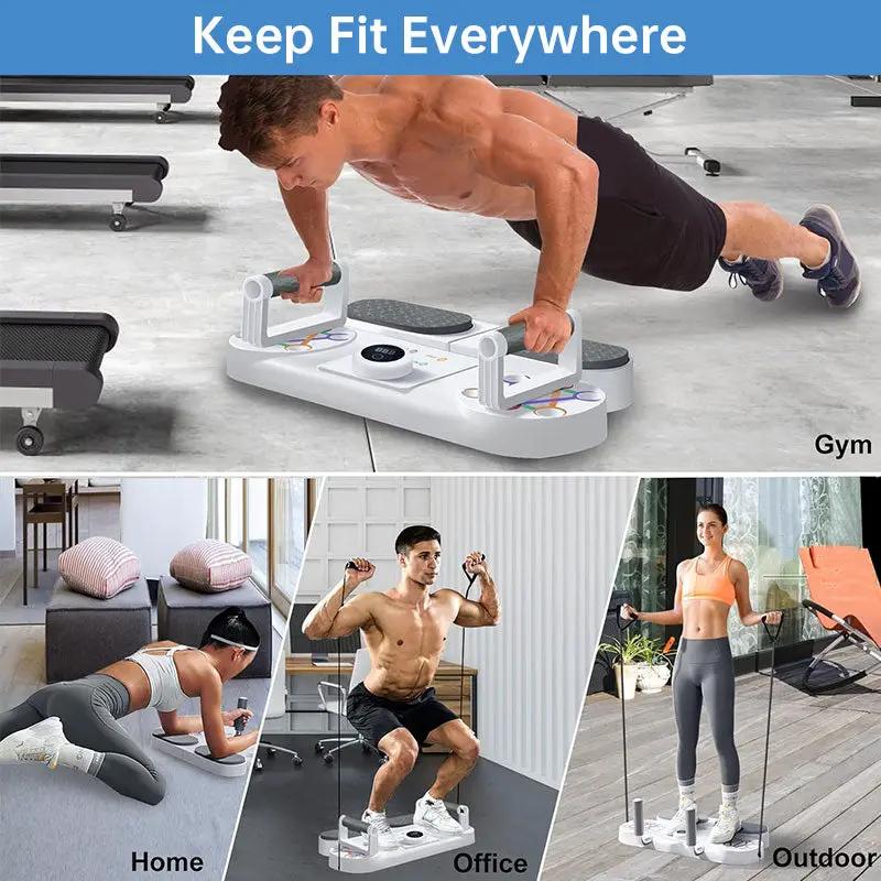 eprolo 6-in-1 white home gym bench for chest, abs, arms & back - all-in-one strength training equipment