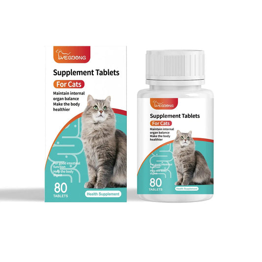 Cat Probiotic Tablets for Cats by eprolo; supports digestion and intestinal balance, 80 tablets
