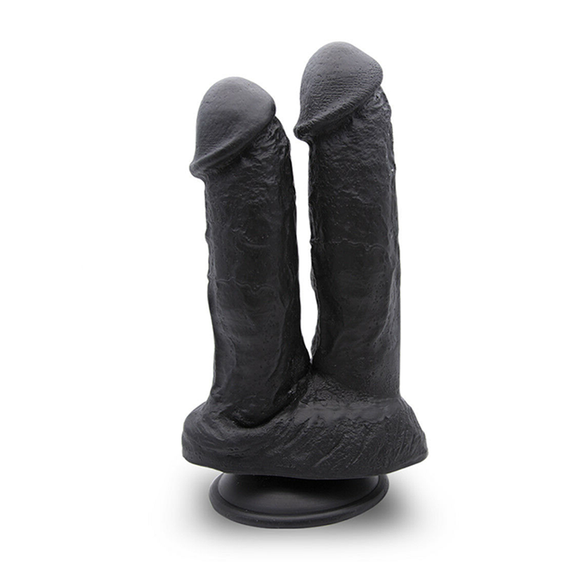 Wearing double-headed penis with huge dildo anal plug unisex