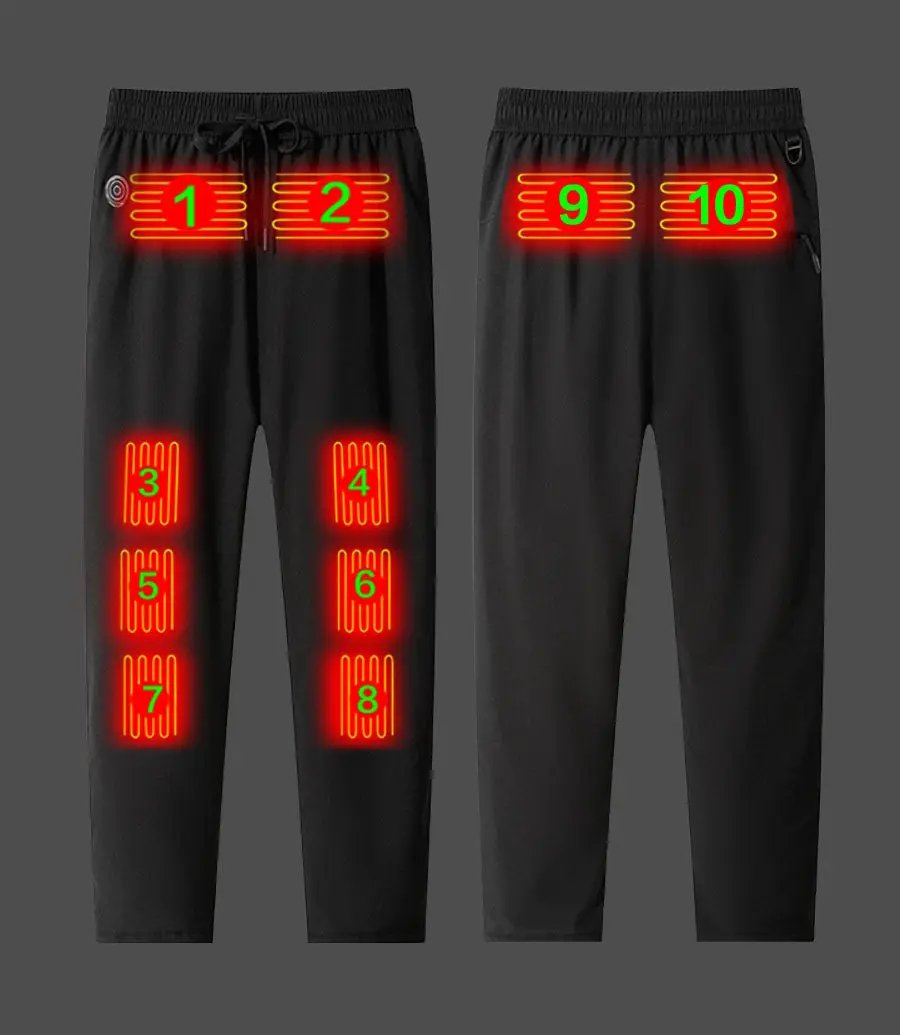 eprolo heated pants for winter warmth, fleece-lined cotton with USB heating, 2 pairs shown