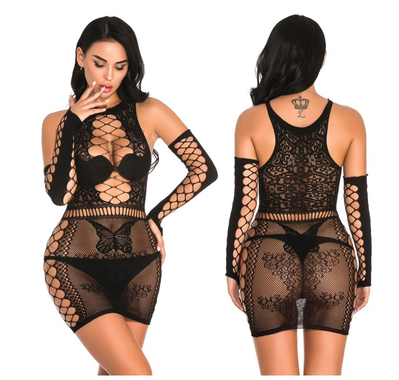 Sexy Lingerie Erotic Babydoll Underwear Women's Black Lace Nightdress Porno Costumes Sleepwear Dress Sexy Costumes