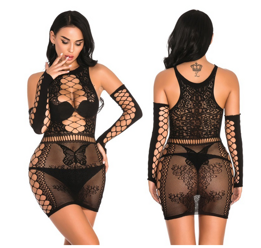 Sexy Lingerie Erotic Babydoll Underwear Women's Black Lace Nightdress Porno Costumes Sleepwear Dress Sexy Costumes