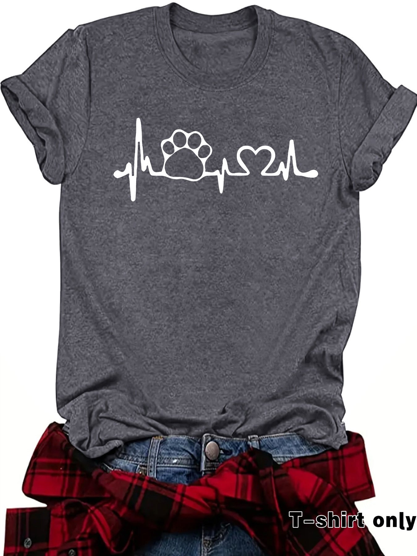Love pet round neck pullover short sleeved shirt