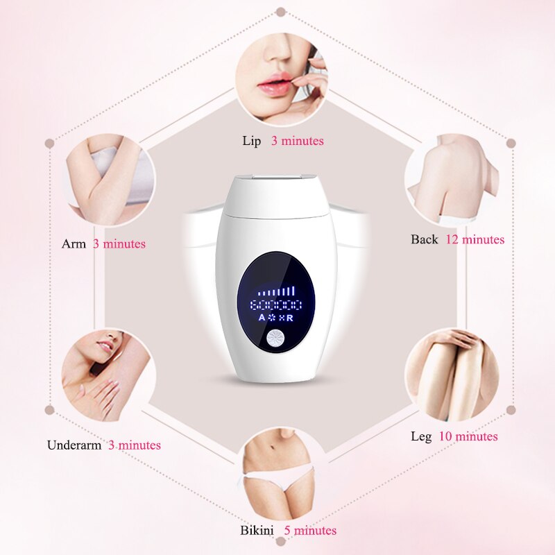 600000 Flashes IPL Laser Epilator  Permanent Hair Removal Device LED Whole Body Laser Hair Remover Machine