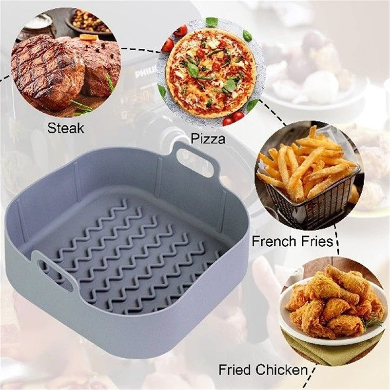 Air Fryer Accessories Air Fryer Silicone Pot Square Silicone Pot Holder Round Silicone Pot