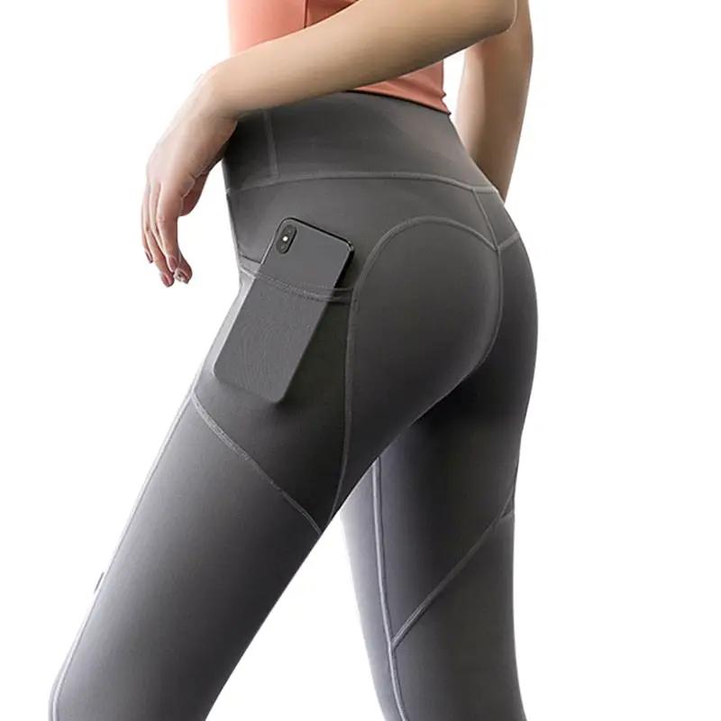 Black Sexy Women Yoga Sport Leggings Phone Pocket Fitness Running Pants Stretchy Sportswear Gym Leggings Slim Yoga Pant by eprolo