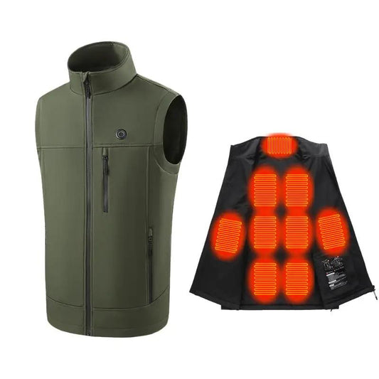 Men Women 9 Areas Heated Vest USB Charging Heated Jacket Washed Keep Warm Hiking Vest Winter Fishing Skiing Vest Heated Coats by eprolo