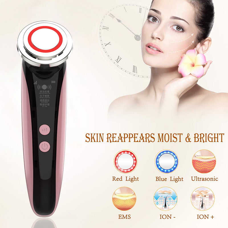 5 in 1 EMS Beauty Instrument RF RadioFrequency Facial LED Photon Skin Care Tool Device Face Lift Massage Tighten Beauty Machine