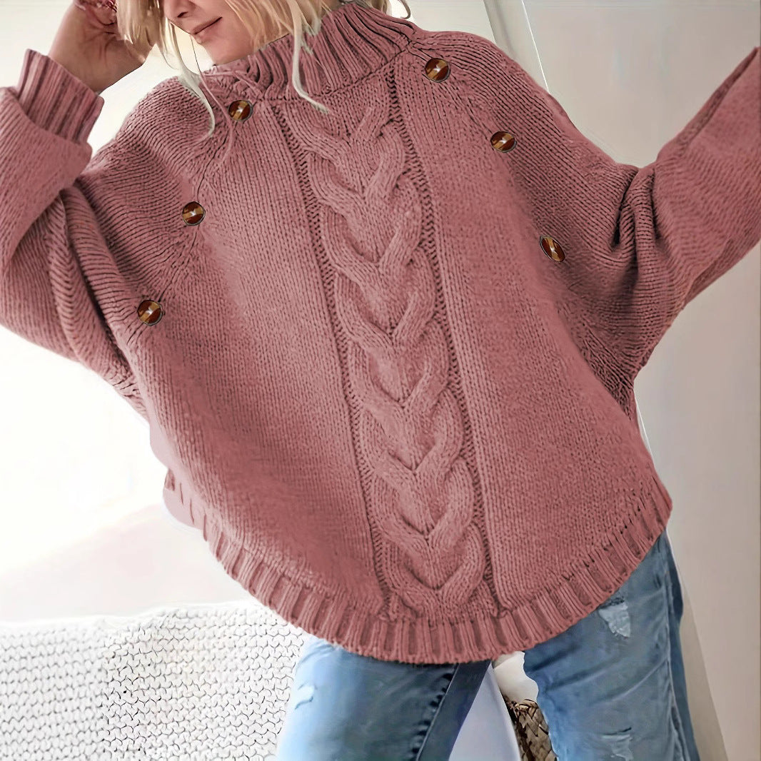 Chic Knit Sweater Women's Long Sleeve Crochet Pullover Batwing Sleeve Jumper  Style Autumn Winter Fashion Casual Wear