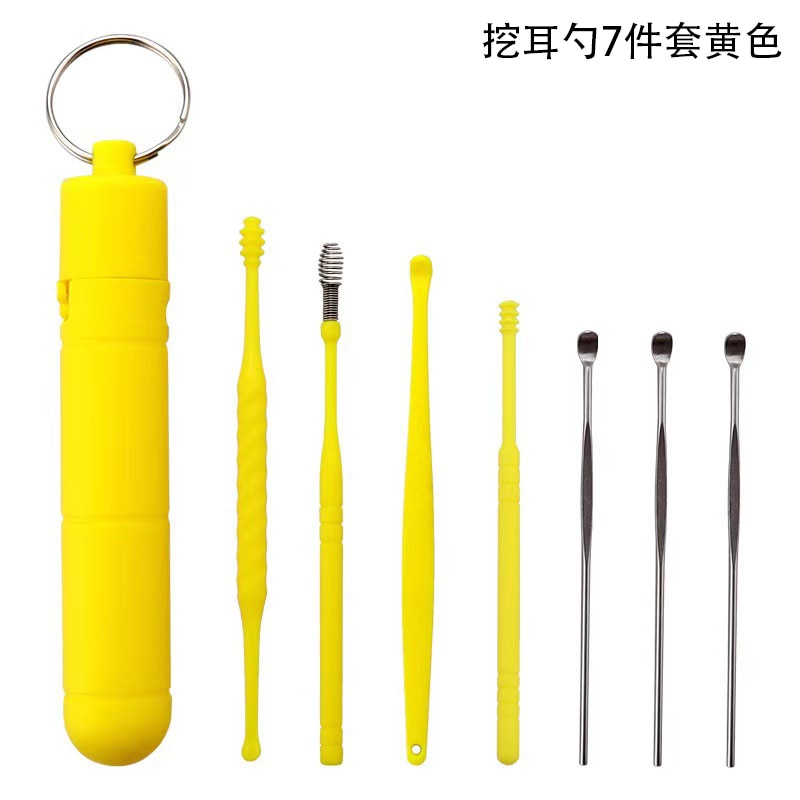 7Pcs Stainless Steel Earpick Ear Cleaner Spoon Ear Care Cleaning Tool Ear Wax Removal Kit Ear Wax Remover Ear Wax Removal Tool