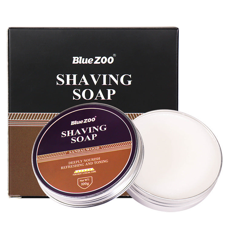 BlueZOO Men's Facial Shave Beard Shaving Foaming Soap Sandalwood Scented Mint