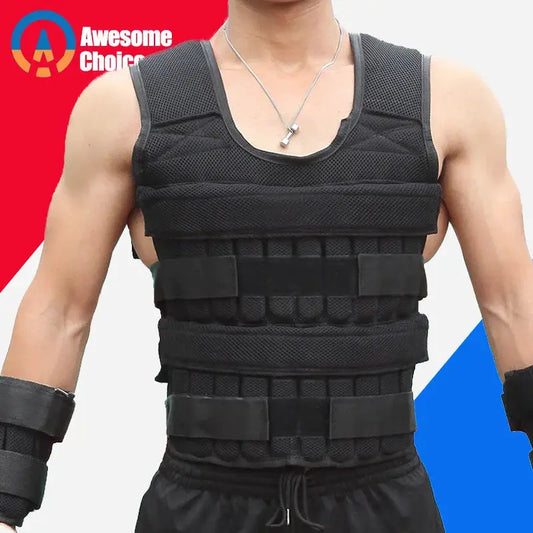 30KG loading weight vest for boxing, black padded vest by eprolo with adjustable straps