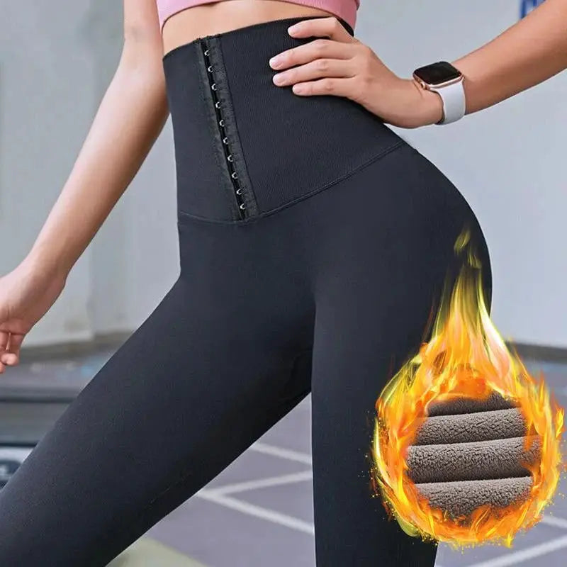 Solid High Wait Warm Leggings Women Breasted Sports Gym Girl Leggins Mujer Jogging Workout Casual Push Up Legging Fitness by eprolo
