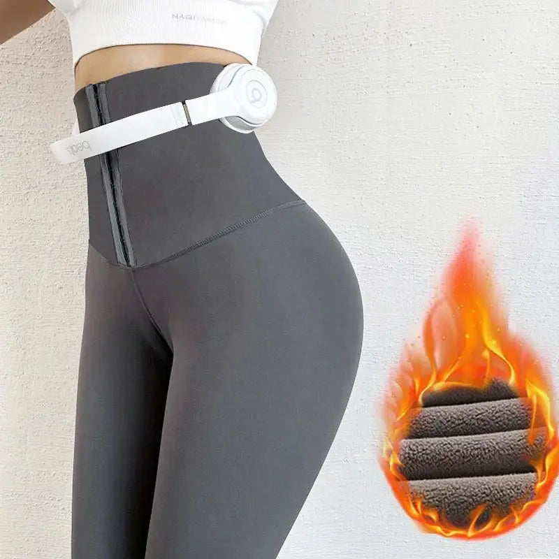 Solid High Wait Warm Leggings Women Breasted Sports Gym Girl Leggins Mujer Jogging Workout Casual Push Up Legging Fitness by eprolo