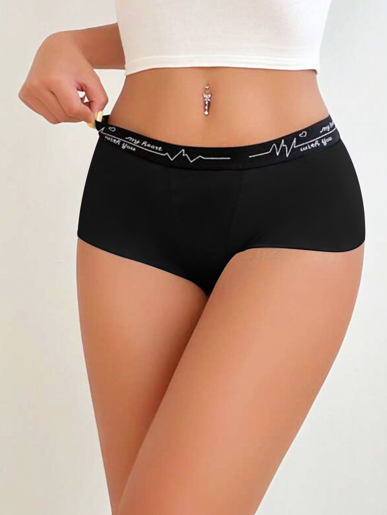 Summer High Waist Thin Japanese Style Panties Sports Hip Lifting Solid Color