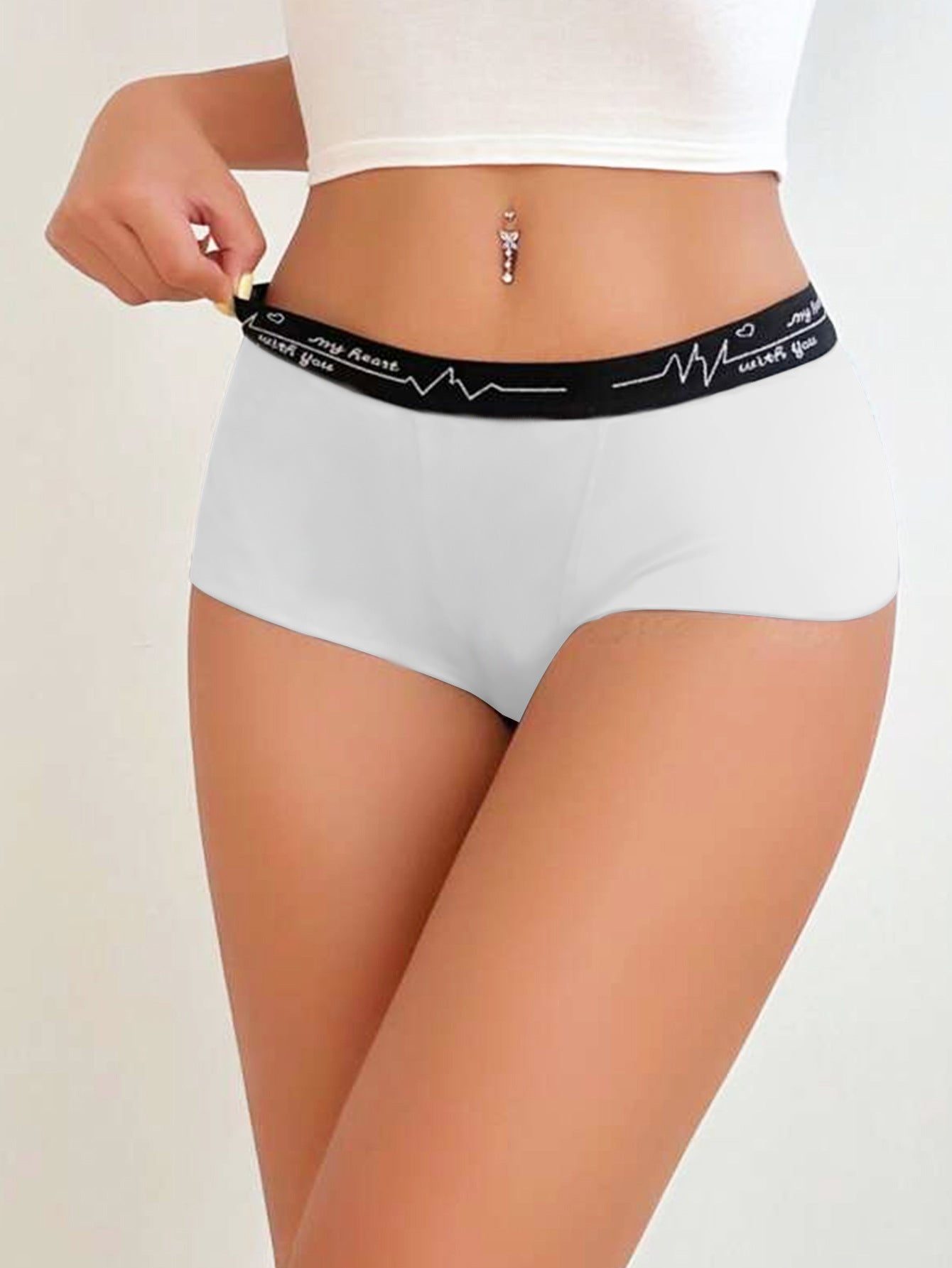 Summer High Waist Thin Japanese Style Panties Sports Hip Lifting Solid Color